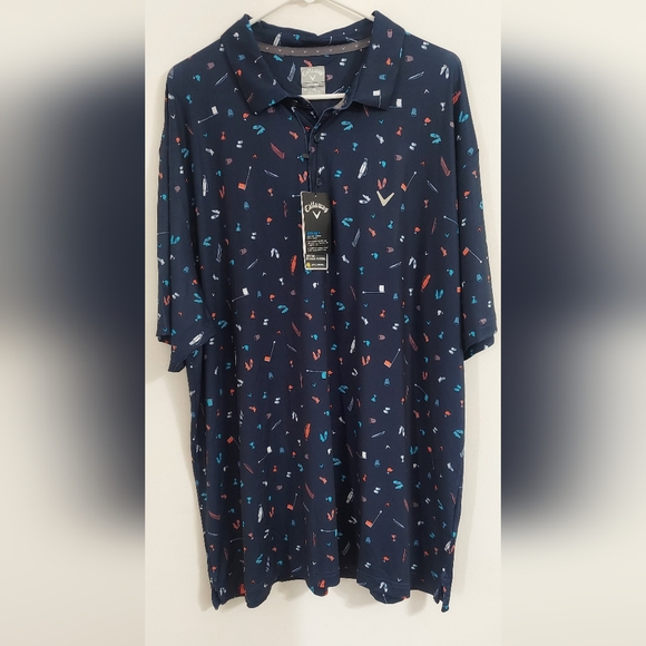 Callaway Men's Navy Patterned Polo Shirt - Picture 2 of 7